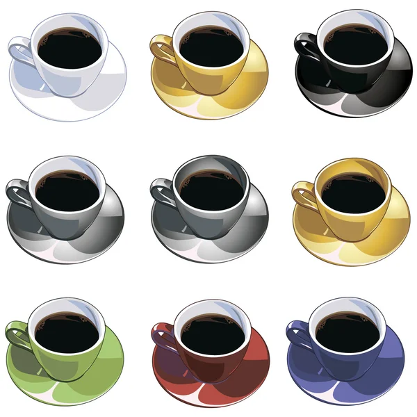 Set de tazas de café — Archivo Imágenes Vectoriales