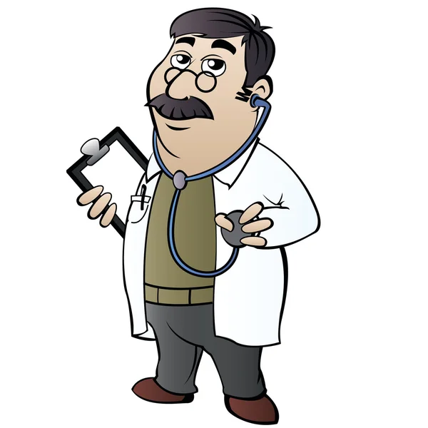Médico com estetoscópio — Vetor de Stock