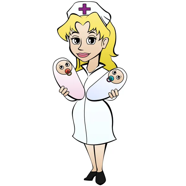 2 つの幼児看護師します。 — ストックベクタ