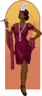 retro karakter çekici afroamerican yıldız çizim