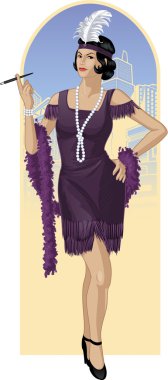 retro karakter çekici Asyalı Yıldız çizim