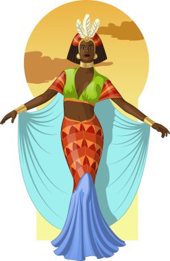 Retro karakter çekici afroamerican oyuncu çizim