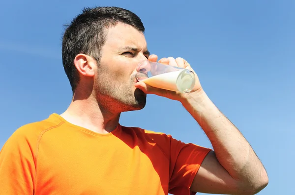 Drinking milk — Stock Photo, Image