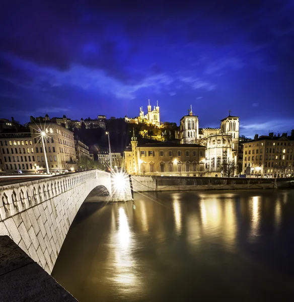 Lyon blå timmen — Stockfoto
