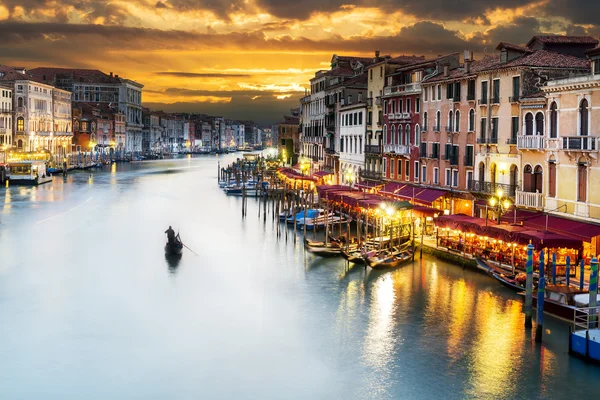 Canal Grande di notte, Venezia — Foto Stock