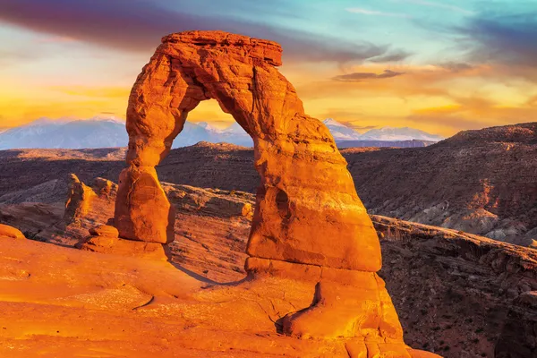 Delicato arco, Parco nazionale degli Archi, Utah — Foto Stock