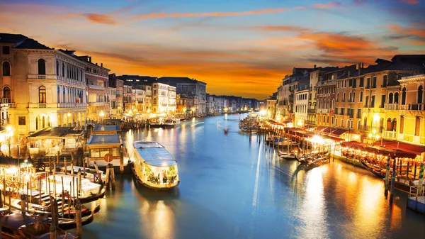 Grand Canal at night, Venice — Stock Photo, Image