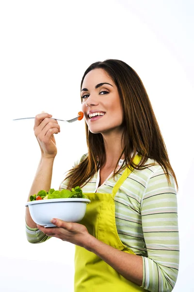 Cooking and eating vegetables — Stock Photo, Image