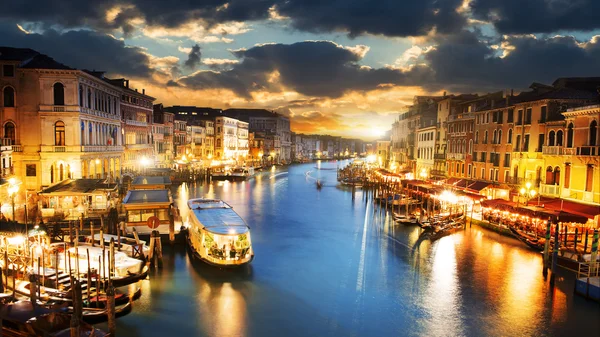 Grand Canal at night, Venice Stock Image