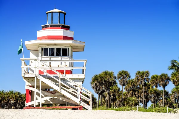 Torre de salva-vidas, Miami Beach, Flórida — Fotografia de Stock