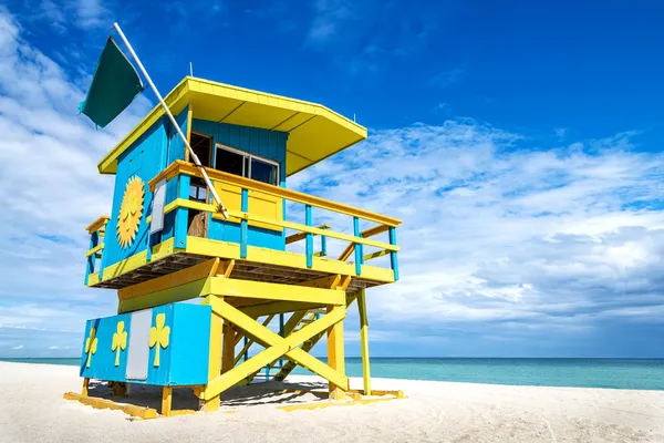 Torre de salva-vidas, Miami Beach, Flórida — Fotografia de Stock