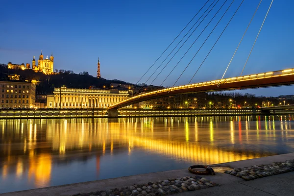 Lyon blue hour — Stock Photo, Image