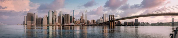 Vista Panoramica Dello Skyline New York City Con Grattacieli Urbani — Foto Stock