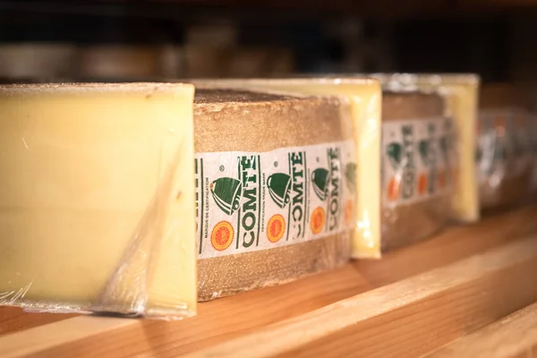 December 2021 Lyon Rhone Alpes Auvergne France Comte Famous Cheese — Zdjęcie stockowe