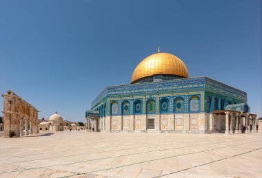 Güne göre kaya Kudüs, İsrail, Ortadoğu'daki ünlü kubbe