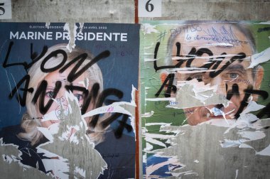 Lyon - Rhone Alpes Auvergne - Fransa - 06 Nisan 2022 - Fransa 'nın 2022 cumhurbaşkanlığı seçimleri adayları hakkında görüşü