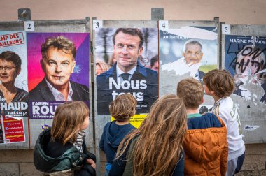 Lyon - Rhone Alpes Auvergne - Fransa - 06 Nisan 2022 - Fransa 'nın 2022 cumhurbaşkanlığı seçimleri adayları hakkında görüşü