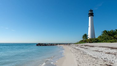 Cape florida lighthouse, anahtar biscayne, miami, florida, ABD 