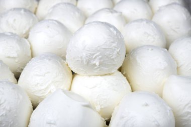 Arka plan olarak taze mozzarella numaraları