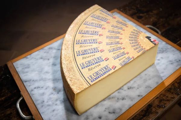 July 2022 Lyon France Switzerland Cheese Gruyere Reserve Famous Swiss — Photo