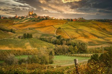 Castiglione Faletto, Barolo şarap bölgesindeki köy, Langhe, Piedmont, İtalya