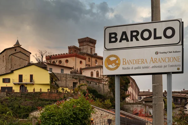 Barolo Piedmont Italy November 2018 Famous Beautiful Barolo Village Piemonte — Zdjęcie stockowe