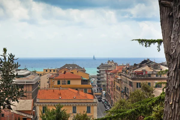 Veduta di Chiavari e del mare, Italia — Foto Stock
