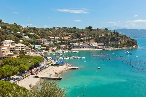 Portofino bay uitzicht van bovenaf — Stockfoto