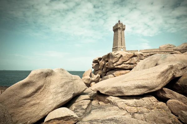 Faro Men Ruz a Bretagna, Francia — Foto Stock