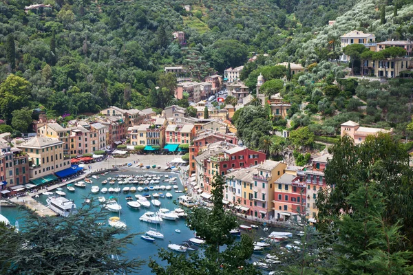 Portofino bay uitzicht van bovenaf — Stockfoto