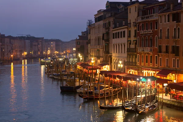 Grand Canal 's nachts, Venetië. — Stockfoto