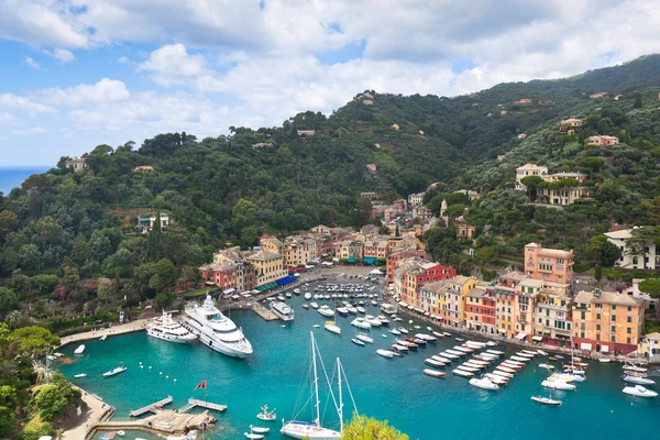 Portofino defne görünümü yukarıdaki — Stok fotoğraf