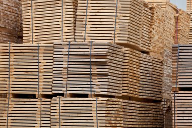 yeni ahşap yığılmış palet