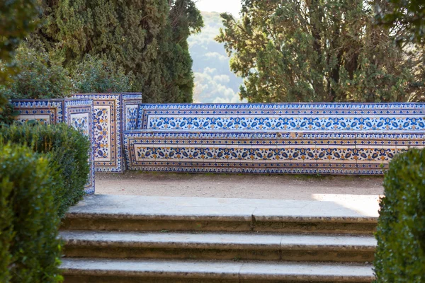 Panchina Azulejo. Convento di Cristo, Tomar, Portogallo — Foto Stock
