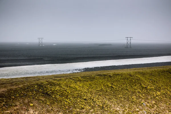 Sopečný popel pole na Islandu — Stock fotografie