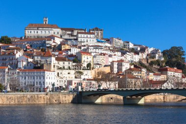 Coimbra, Portugal, Old City View. Sunny Blue Sky clipart