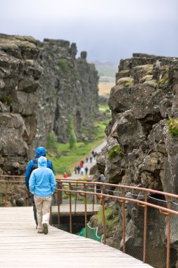 turists pingvellir Milli Parkı