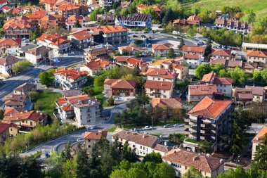 Modern San Marino Suburban ilçeleri yukarıdan görünüyor