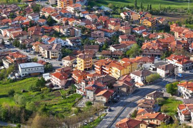 Modern San Marino Suburban ilçeleri yukarıdan görünüyor