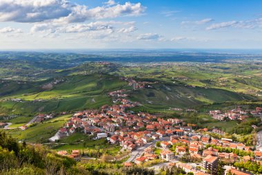 Modern San Marino Suburban ilçeleri yukarıdan görünüyor