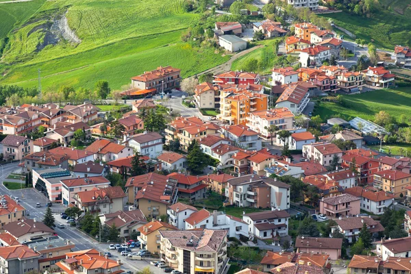 Bairros modernos de San Marino vista de cima — Fotografia de Stock