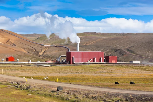 Geotermální elektrárna na Islandu — Stock fotografie