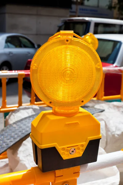 Bouw gele verkeersbord — Stockfoto