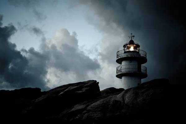 Working Lighthouse at Bad Weather — Stock Photo, Image