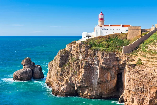 Faro di Cabo Sao Vicente, Sagres, Portogallo — Foto Stock