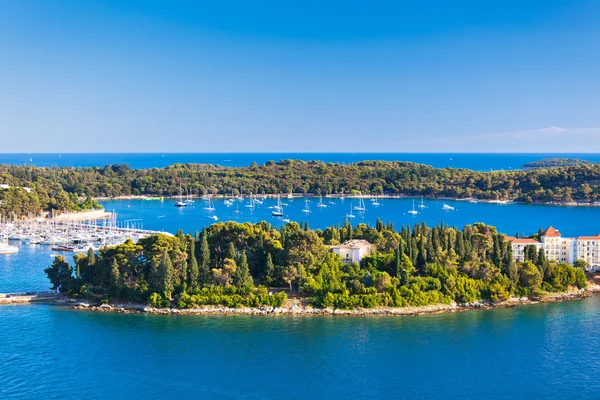 Croatia Islands and Adriatic Sea. Aerial View from Rovinj Belfry — Stock Photo, Image