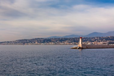 Deniz feneri ve İskele güzel manzarasının, Fransa