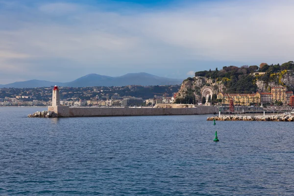 Vista sobre Faro y Muelle de Niza, Francia — Foto de Stock