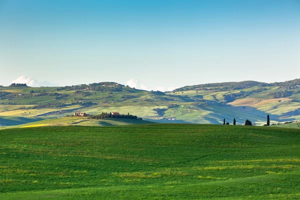 Paisagem de colinas toscanas ao ar livre — Fotografia de Stock