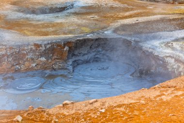 sıcak çamur tencere jeotermal alan hverir, İzlanda